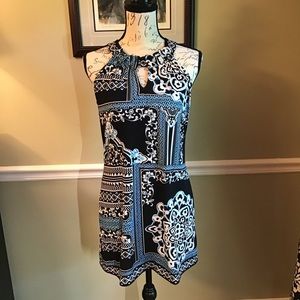WHBM Black & Blue Floral Dress